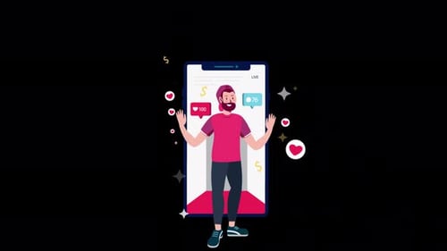 Social Media Marketing Mobile Alpha Channel 4K