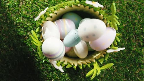 Easter Eggs Fall Down In The Basket