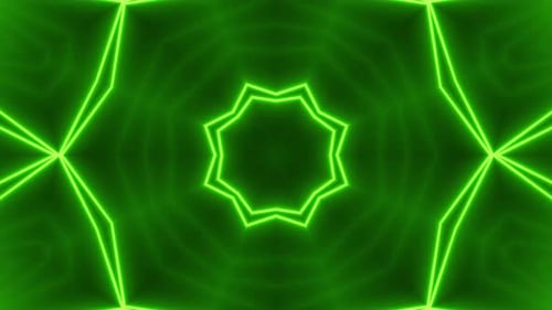 Abstract Neon Green Geometric Hexagon Loop