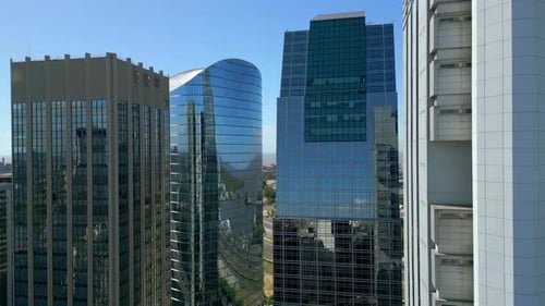 Aerial view of Corporate Buildings on a Sunny Day