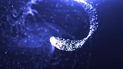 Abstract technology, futuristic blue background, connection lines and glowing dots.