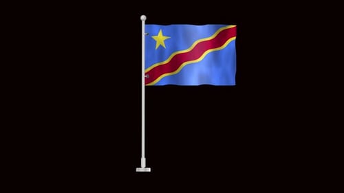 Democratic Republic of Congo Flag Waving Seamless Loop Animation