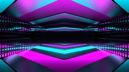 Cyan And Pink Guide Tunnel Background Vj Loop In 4K