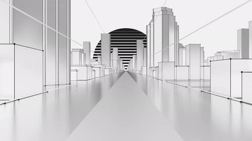 Ciudad digital abstracta blanca