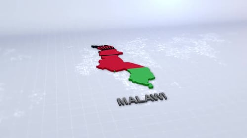 Malawi Map With Flag