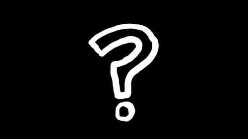 Handgezeichnetes Fragezeichen auf schwarzem Hintergrund — Faq Concept