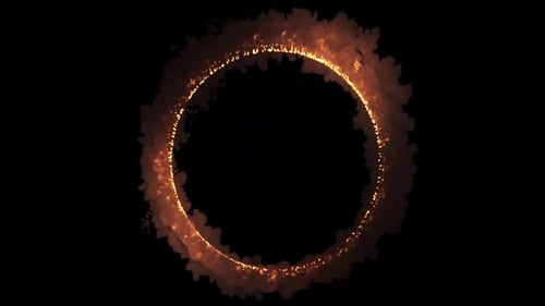 Circular Fire Ring Ignition on Transparent Background