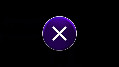 Rotating 3D Purple X Mark Icon Animation