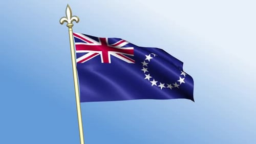 Cook Islands Flag Waving Animation