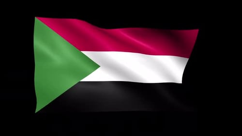Realistic Animated Waving Flag of Sudan for National Representation