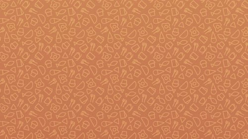 Flat Design Food Icons Looping Pattern