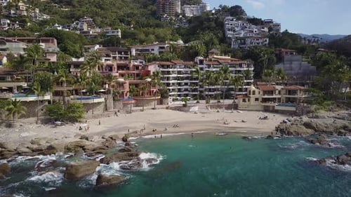 Aerial of Puerto Vallarta, Mexico beach