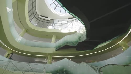 Floors with Balconies and Glass Dome in Business Center