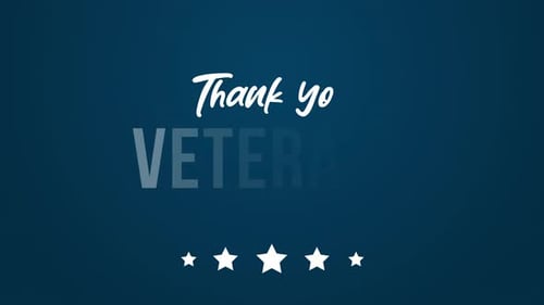 Thank You Veterans Text Reveal with Animated Stars