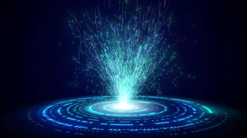 Hud Circle Animation Interfaces, Computer Digital Data Network Background. Bright Light Throughout