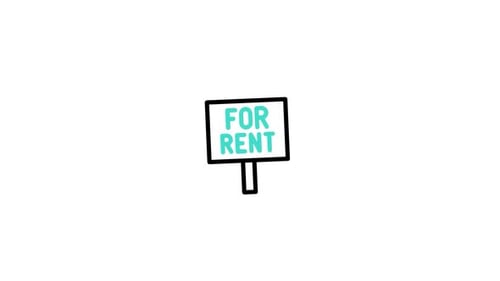 Animated Flat Design For Rent Sign Icon