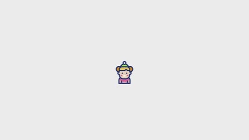 Minimalist Pixel Art Character Icon Reveal Animation