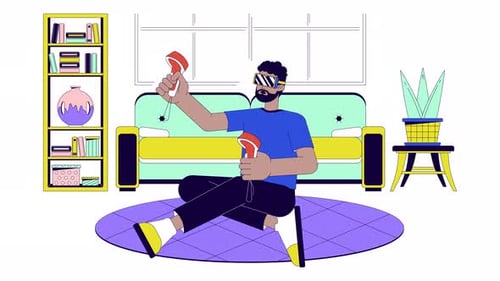 Virtual Reality Exploration of Space Animated Illustration