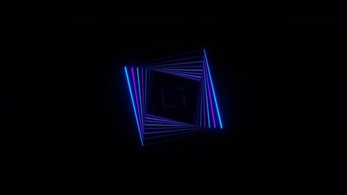 Purple And Blue Neon Beams Glowing Background Vj Loop In 4K