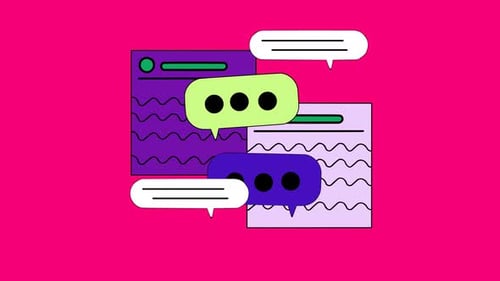Flat Design Message Boxes and Chat Bubbles Pop Up Animation