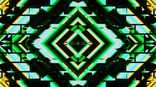 Kaleidoscope symmetrical technological seamless loop abstract background