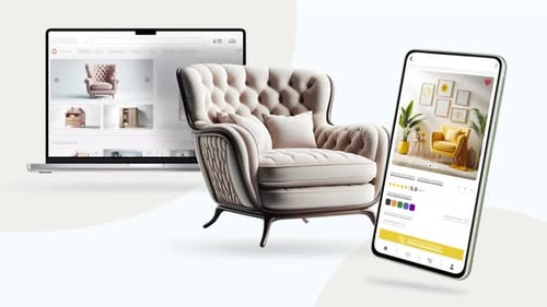 Shopping and sales website for furniture. Desktop and mobile responsive design.