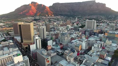 Aerial drone footage of Cape Town, South Africa
