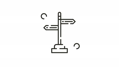 Animation Icon Outline Minimalist Signpost