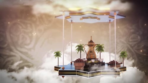 Dallah-Kaffee mit Datteln - Loop Background 02
