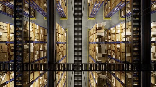 Spacious Warehouse Filled with Commercial Goods and Supplies