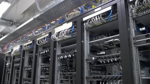The Modern Data Center with Network Cabling Server Racks and Tech for Efficient Operations