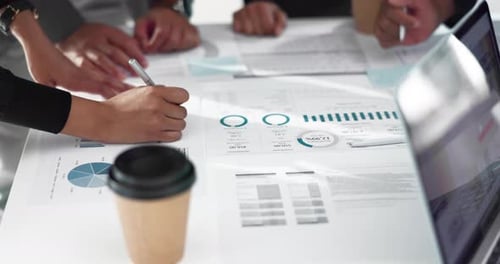 Business People Reviewing Financial Data Together