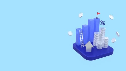 Modern 3D Animation of Financial Growth and Success
