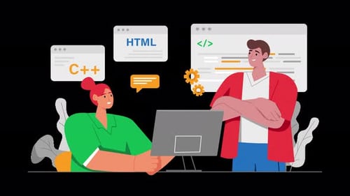 Zwei Personen, die an Codierungsprojekten zusammenarbeiten