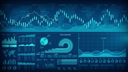 Futuristic Data Analysis HUD Interface Motion Graphic