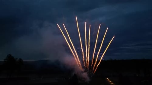 Brilliant Fireworks Exploding in the Night Sky