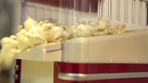 Popcorn Popping from Retro-Style Popcorn Machine