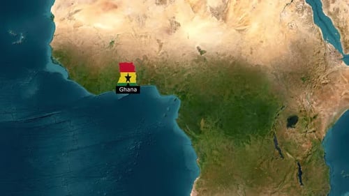 Ghana Map Animation: Country Outline and Flag Reveal