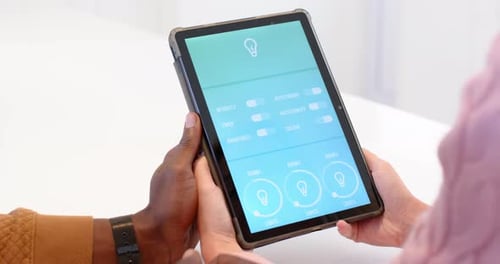 Tablet Controlling Smart Home Lighting System