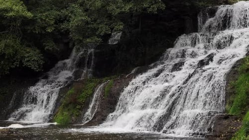 Chervonohorod Dzhurynsky Waterfall in Ukraine