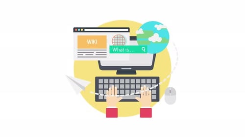 Flat Design Online Search and Web Browsing Animation