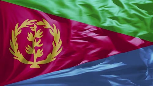 Eritrean National Flag Realistic Waving Loop Background