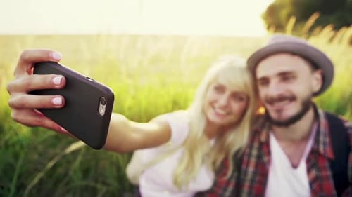 Traveling Couple Taking Selfie