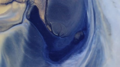 Mesmerizing Blue and Gold Abstract Fluid Art