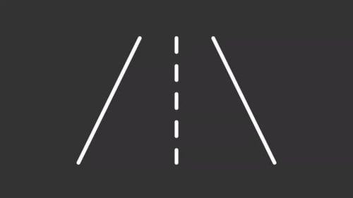 Animated road white icon