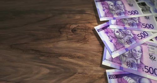 Jamaica dollar money banknotes background loop