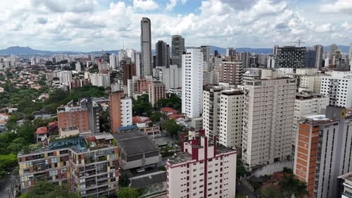 Vídeo aéreo acima do Parque Ibirapuera São Paulo em um dia ensolarado