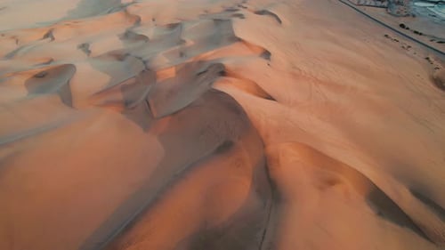 Aerial Dune Textures of Namibian Desert Sunset at Swakopmund Namibia Africa
