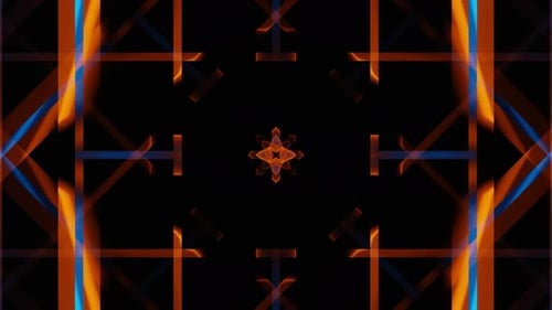 Orange and Blue Flash Neon Geometric Vj Loop Animation