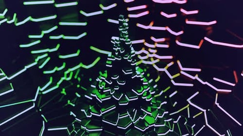 Le portail violet fluo brille de mille feux